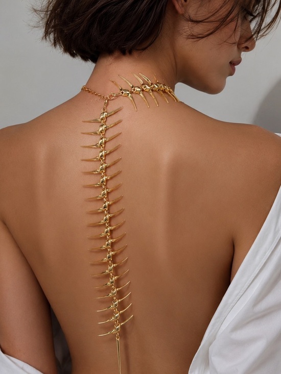 Anthropologie Jewelry - Gold Spine Back-Chain Necklace
